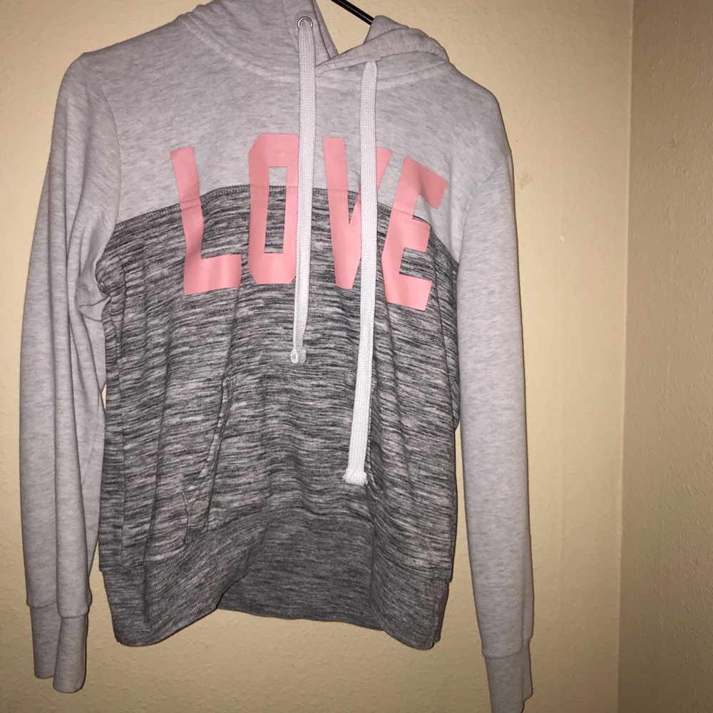“love” hoodie.